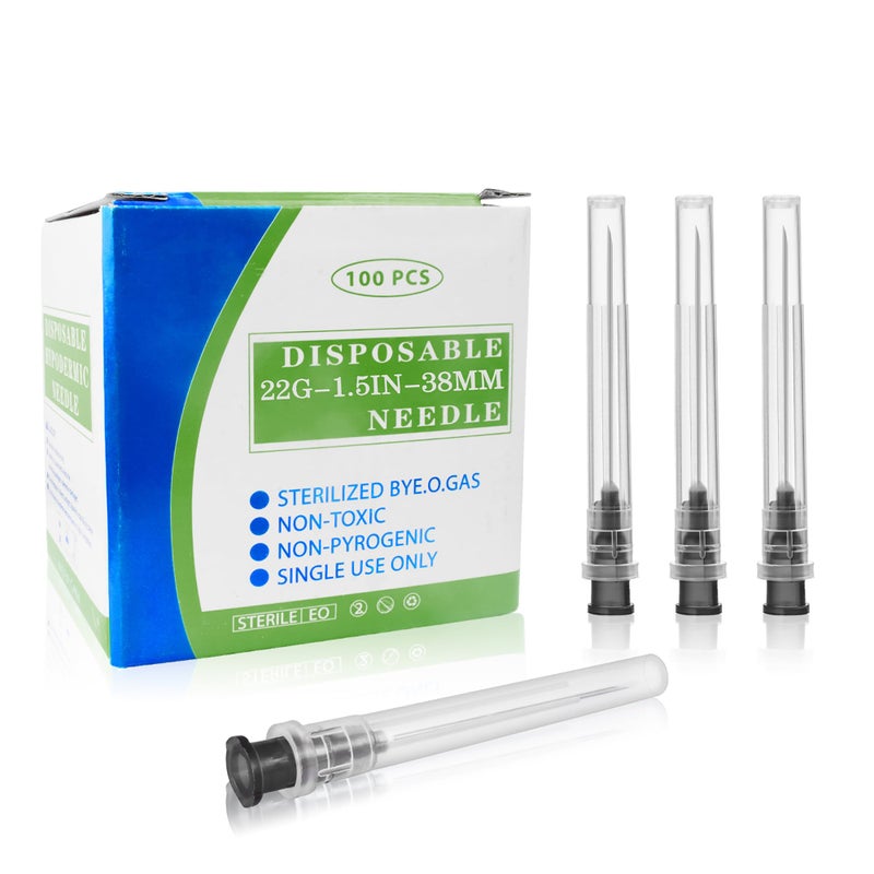 Knixxo 100 Pack 22 Gauge 1.5in Lab Accessories,Individually Sealed Supplies - Image 1